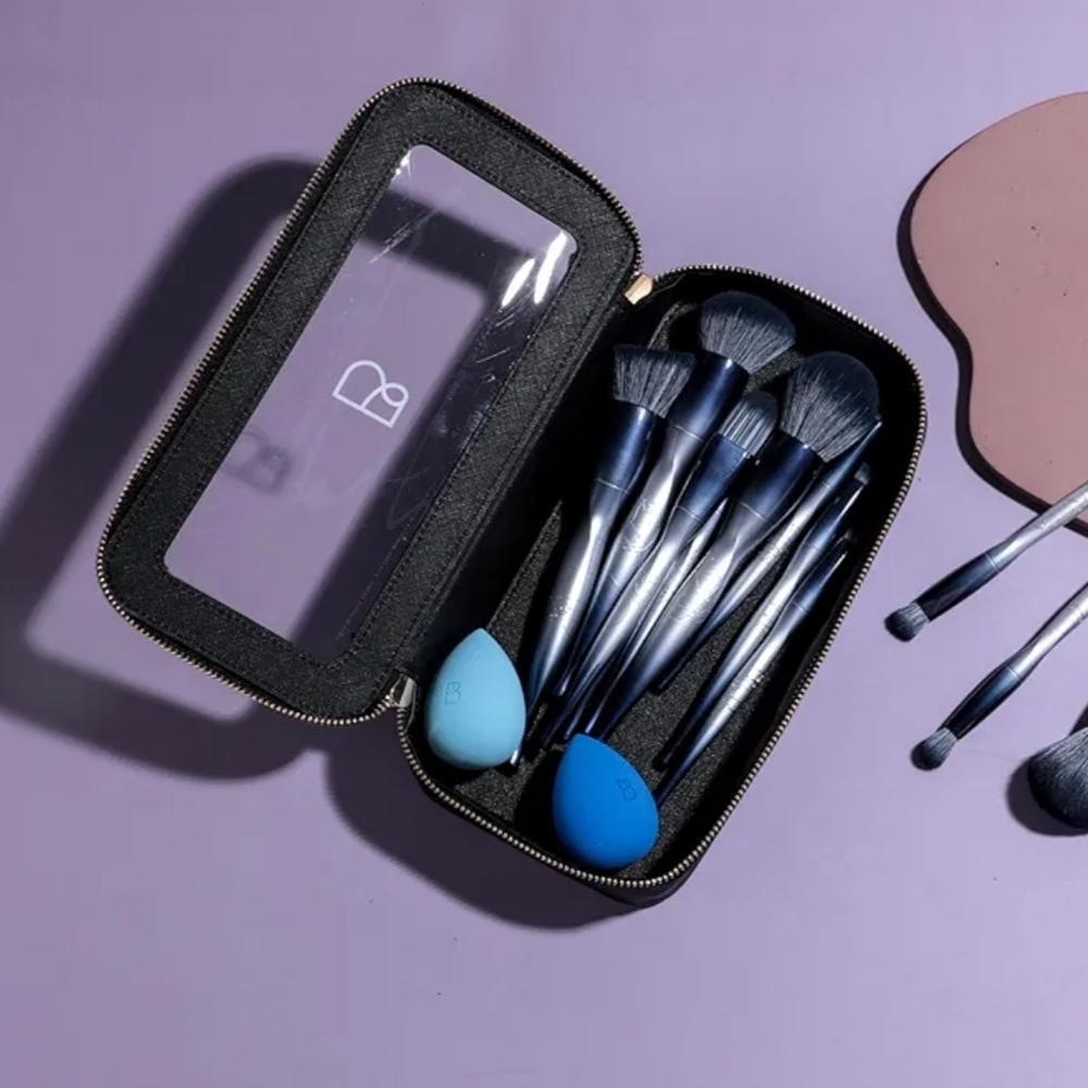 NWT 12 Pcs Makeup Brushes & 2 Pcs Makeup Sponges & Travel Case - Picture 4 of 5
